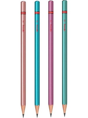 Artlantis Rotring Metalik Kurşun Kalem 4 Lü 1 Paket Siyah Renkli Kurşun Kalem 4 Renk Hb Kurşun Kalem
