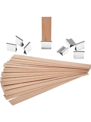 Uslucan Alışveriş Ahşap Mum Fitili 15'li Set ve 15 Adet Fitil Sehbası