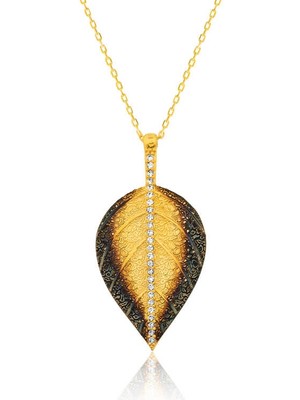 Aya Diamond Gümüş Yaprak Bayan Kolye