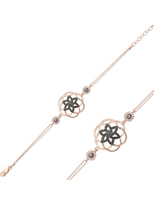 Aya Diamond Gümüş Rose Yaşam Çiçeği Bayan Bileklik