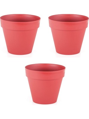 Uslucan Alışveriş Dekoratif Yalı Saksı (Kırmızı) 3 Adet