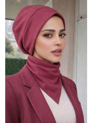 Aişe Tesettür Gülkurusu Bere Bone ve Etol Takım