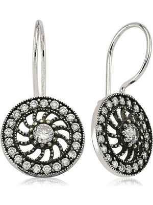 Aya Diamond Gümüş Taşlı Sallantılı Çiçek Küpe