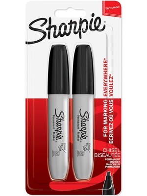 Uslucan Alışveriş Sharpie Kalıcı Marker Chisel Kesik Uç Siyah 2'li Bls
