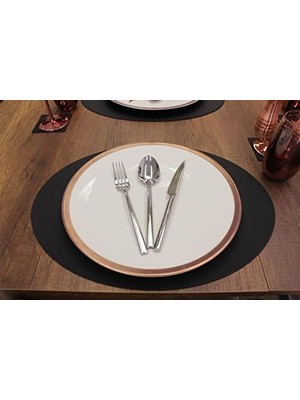 Uslucan Alışveriş Siyah Oval Lazer Kesim Deri Amerikan Servis 2 Adet 35X45 cm