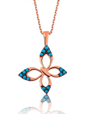 Aya Diamond Gümüş Mavi Kelebek Bayan Kolye