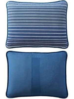 Uslucan Alışveriş | Lüks Ultra Yumuşak Pamuk Yorgan 3 Parça Set, Ev Dekoru Için Şık Zarif Tasarım, Mavi,