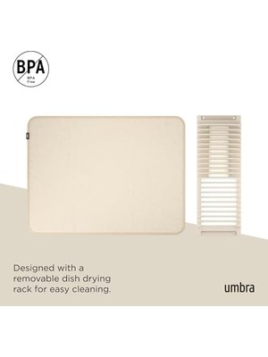 Uslucan Alışveriş Udry Bulaşıklık ve Mikrofiber Bulaşık Kurutma Matı, Katlanabilir, Yer Tasarruflu ve Kolay Saklanabilir, 60 x 45 Cm, Koyu Gri, Açık Bej, Büyük