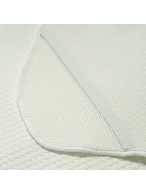 Uslucan Alışveriş Y-74B Alptex 3 Boyutlu Kumaş Teknolojisiyle Üretilmiş Terletmeyen Bambulu Yatak Pedi, Beyaz, 90X190 cm