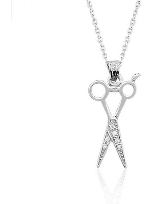 Aya Diamond Gümüş Makas Bayan Kolye