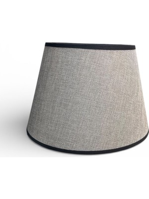 Mars Concept Keten Kumaş Abajur Şapkası Alt Çap 30 cm Dekoratif Abajur ve Lambader Başlığı