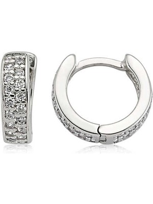 Aya Diamond Gümüş Taşlı Halka Küpe