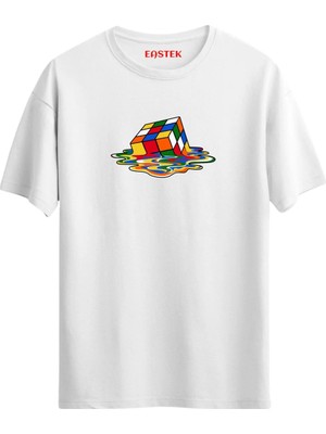 Eastek Rubik-Zeka Küpü Baskılı T-Shirt, Erkek Tişört, Kadın Tişört, Unisex T-Shirt