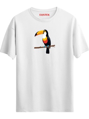 Eastek Tropik Tukan Baskılı T-Shirt, Erkek Tişört, Kadın Tişört, Unisex T-Shirt