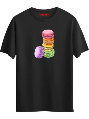 Eastek Macaron Kulesi Baskılı T-Shirt, Erkek Tişört, Kadın Tişört, Unisex T-Shirt
