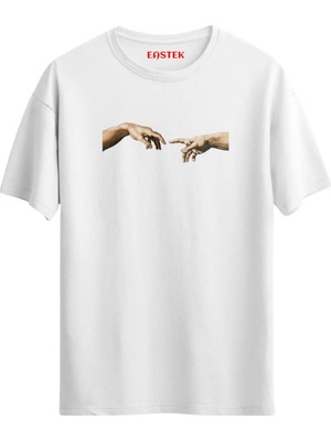 Eastek Michelangelo El Teması T-Shirt, Erkek Tişört, Kadın Tişört, Unisex T-Shirt