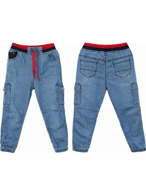 Egecan Kaşkorse Kemerli Yan Cep Detaylı Erkek Çocuk Kot Pantolon 2474