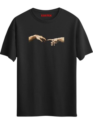 Eastek Michelangelo El Teması T-Shirt, Erkek Tişört, Kadın Tişört, Unisex T-Shirt