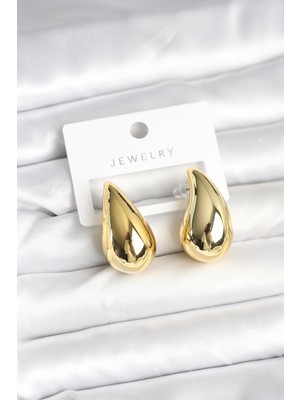 Epilons Gold Renk Damla Küpe 30 mm - TJ-BKP11379