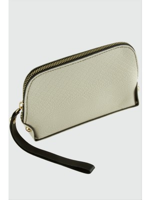 Zero Land Lvsqvr Krem Dikdörtgen Deri Cüzdan - Krem