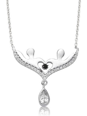 Aya Diamond Gümüş Aşıklar Bayan Kolye