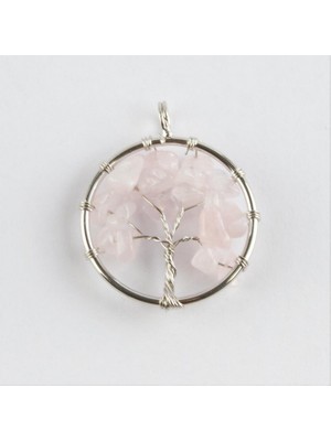 Zero Land Lvsqvr Pembe Kuvars Doğaltaş Kolye Ucu - Pembe