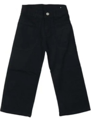 Egecan Boru Paça Ön Cep Detaylı Kız Çocuk Siyah Kot Pantolon 2204