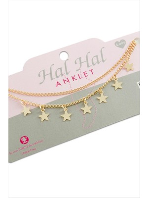 Zero Land Lvsqvr Yıldız Çift Zincirli Halhal - Gümüş Rengi