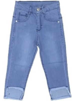 Egecan Paçası Önden Yırtmaçlı Kız Çocuk Açık Mavi Kot Pantolon 2267