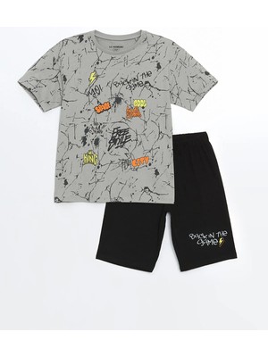 Lc Waikiki Yeni Sezon Bisiklet Yaka Erkek Çocuk Şortlu Pijama Takımı