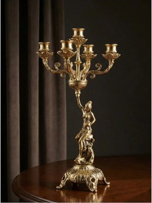 Stilars Pirinç 6 Kollu Figürlü Mumluk