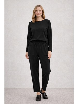 5625 Sentez Noir Kargo Cepli Pantolon