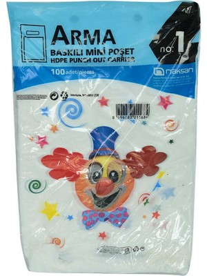 Zemira Arma Baskılı Mini Poşet Eczane Mağaza Dükkan Poşeti Desen Renk 35X22 100 Adet No:1