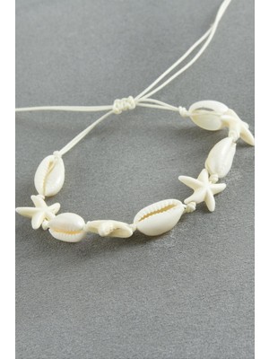 Zero Land Lvsqvr Deniz Yıldızı Istiridye Makrome Ip Bileklik - Krem