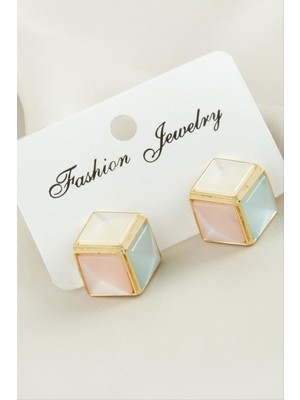 Zero Land Lvsqvr Küp Damla Sedef Taşlı Metal Küpe - Beyaz