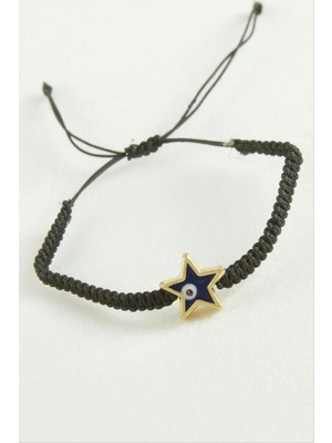 Zero Land Lvsqvr Yıldız Makrome Ip Bileklik - Siyah