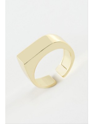 Zero Land Lvsqvr Dikdörtgen Metal Yüzük - Sarı