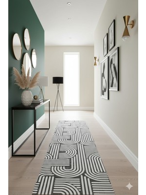 Swan Home Kaymaz Tabanlı Yolluk Kesme Halı Salon Koridor Mutfak Yatak Odası Halısı SHJ3012 Gri