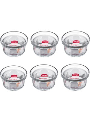6 Lı Paşabahçe  Borcam Isıya Dayanıklı Mini Boy Fırın Kasesi ,sufle, Kek, 285 cc  23X6 cm
