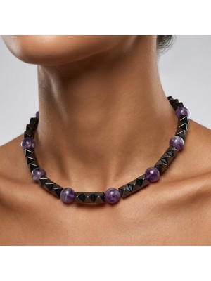 THEIA GemWorks Pyris - Ametist & Hematit Kolye