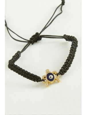 Zero Land Lvsqvr Kaplumbağa Makrome Ip Bileklik - Siyah