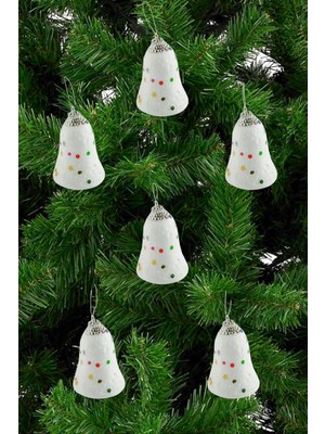Zero Land Lvsqvr 6 Adet Çan Yılbaşı Ağaç Süsü 6 cm - Beyaz