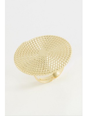 Zero Land Lvsqvr Hasır Görünümlü Metal Yüzük - Sarı