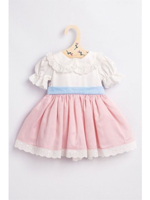 Miniğimin Cicileri Minigimin Cicileri Vintage Güpürlü Kız Çocuk Elbise - Pembe