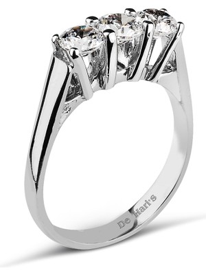 Kuyumcudükkanı Kuyumcudukkani Üçtaşlı Tria Alyans YÜZÜK-10045-W-W