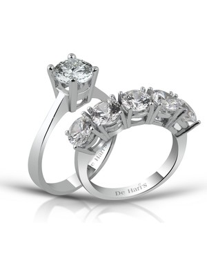 Kuyumcudükkanı Kuyumcudukkani Tektaş ve Beştaş Yüzük SETI-10067-W-W