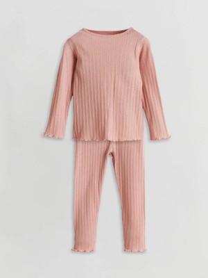 Lc Waikiki Yeni Sezon Bisiklet Yaka Uzun Kollu Basic Kız Bebek Pijama Takımı