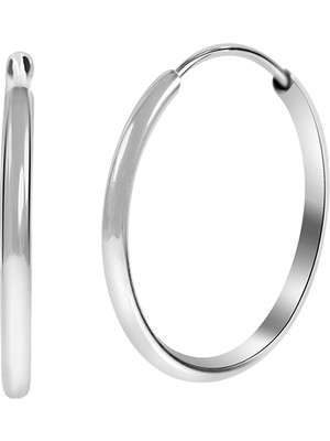 Kuyumcudükkanı Kuyumcudukkani 2 cm Çapında Halka KÜPE-31133-W-2CM