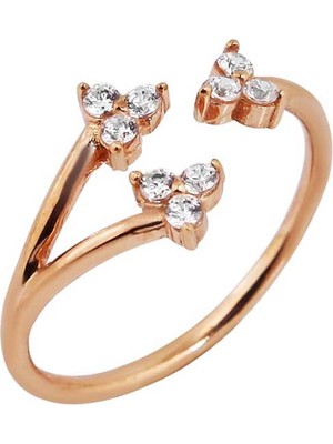 Kuyumcudükkanı Kuyumcudukkani Üç Taşlı Free Size YÜZÜK-10365-R-W