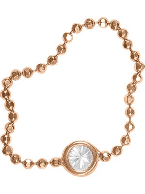 Kuyumcudükkanı Kuyumcudukkani Taşlı Top Zincir YÜZÜK-10395-G-W